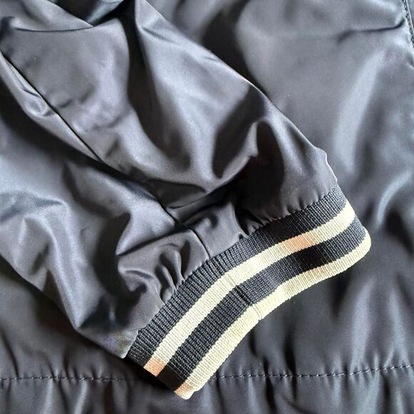 ommy Hilfiger Women's XL Navy Blue Windbreaker Jacket Full Zip Striped Cuffs - Picture 6 of 7